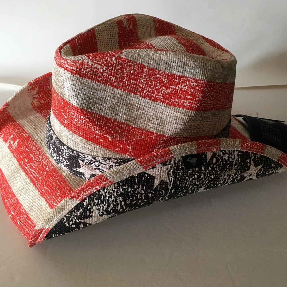 Peter Grimm Red and White Striped Cowboy Hat
